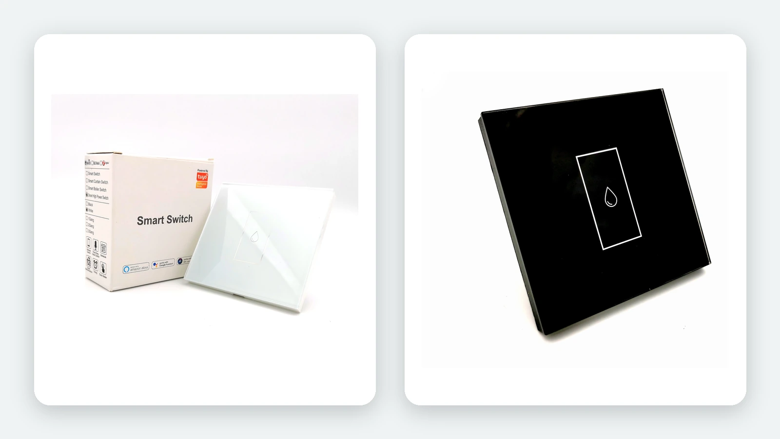 Black and white Tuya smart high-power boiler switches